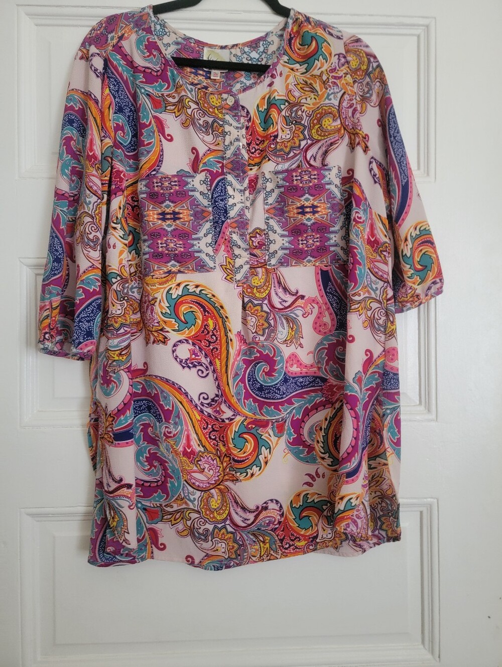 Women’s Paisley Print Blouse in Pink